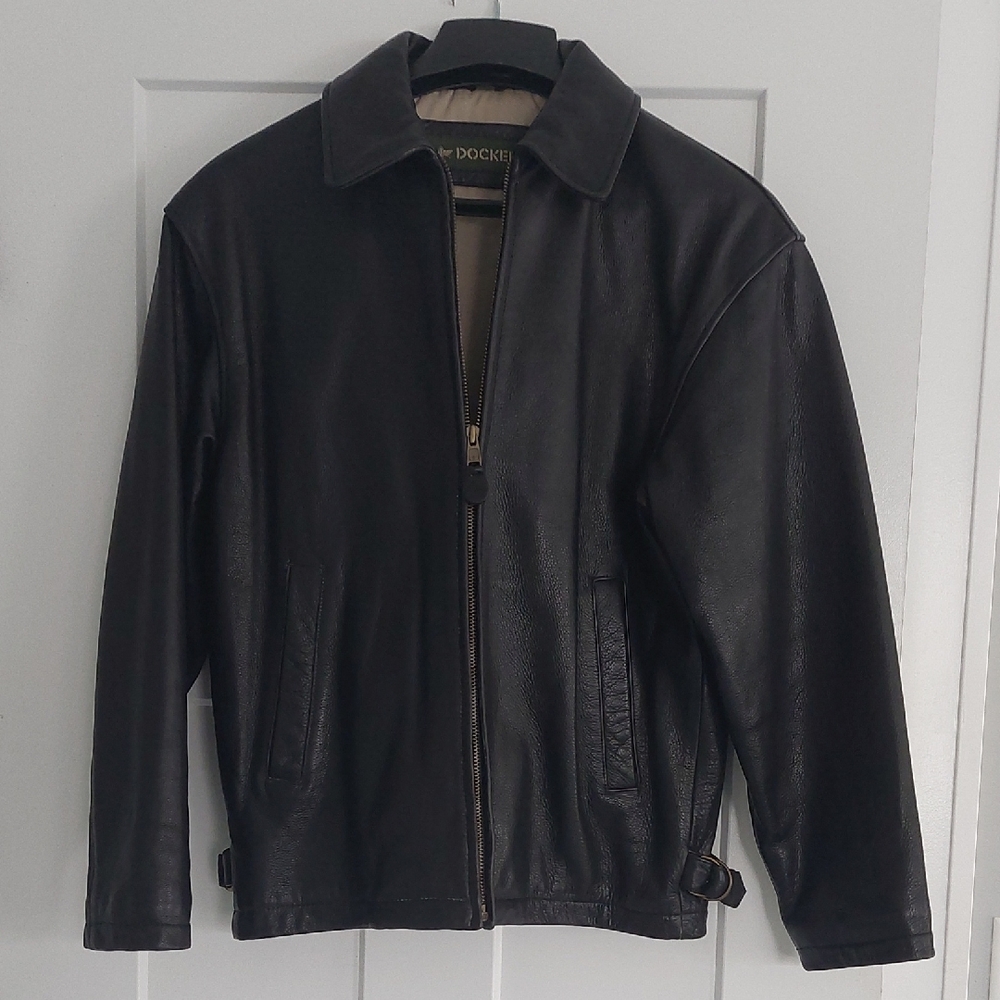 Dockers Men's Black Genuine Leather Jacket